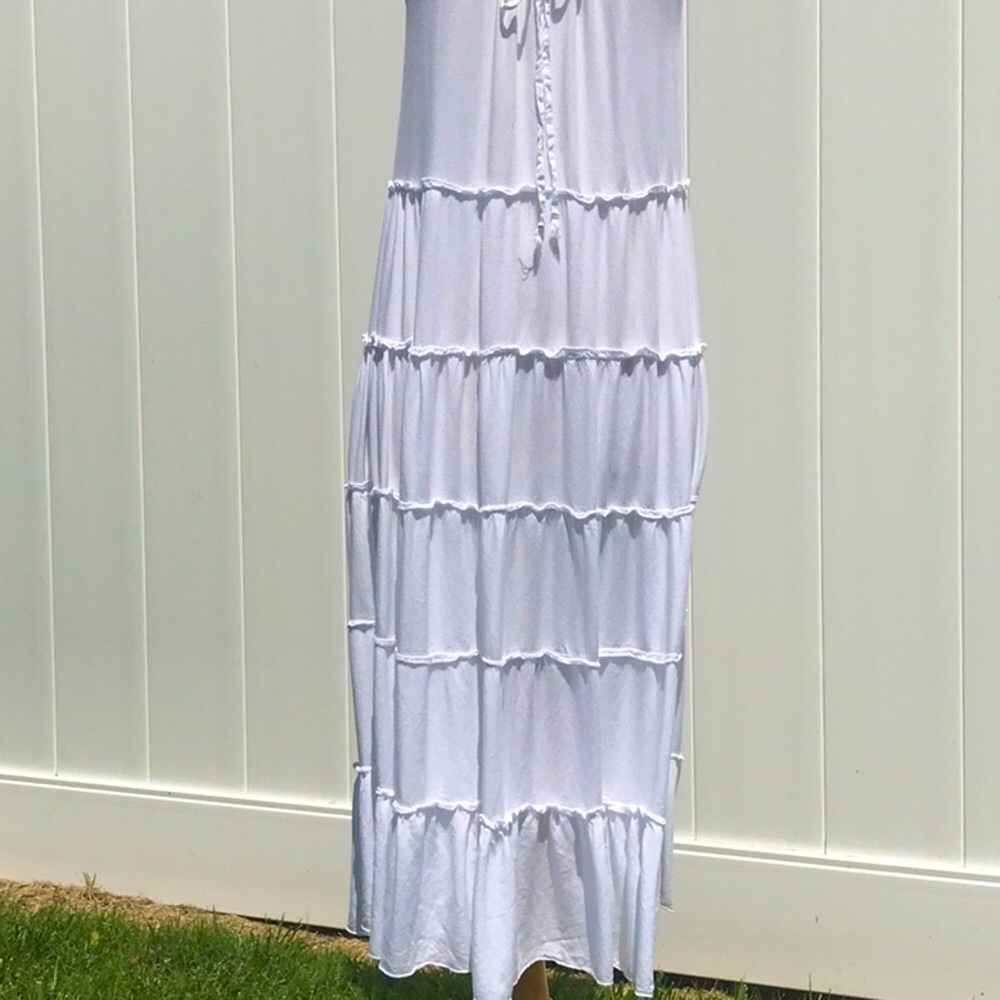 Raviya White Tiered Midi Dress Adjustable Strap Size Small - Picture 16 of 16